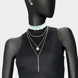 4PCS - Fabric Choker Geometric Pendant Necklaces - Madeline Love - Flyclothing LLC