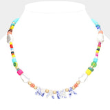 MAMA Celluloid Acetate Message Accented Pearl Multi Beaded Necklace - Madeline Love - Flyclothing LLC