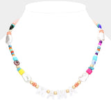 MAMA Celluloid Acetate Message Accented Pearl Multi Beaded Necklace - Madeline Love - Flyclothing LLC