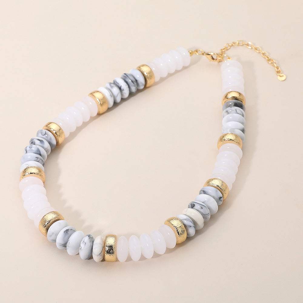 Chunky Resin Disc Beaded Necklace - Madeline Love - Flyclothing LLC