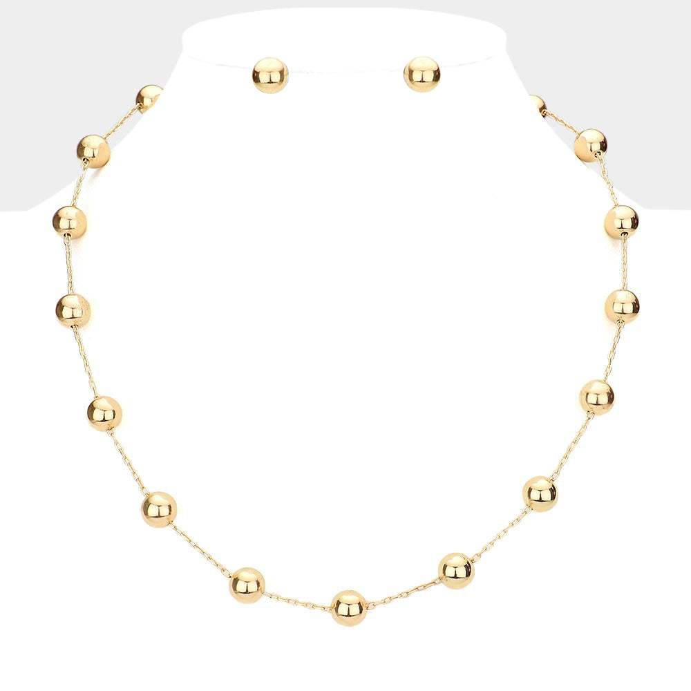 Metal Ball Station Necklace - Madeline Love - Flyclothing LLC