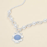 Vintage Medallion Pearl Necklace - Madeline Love - Flyclothing LLC