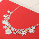 Snowflake Charm Embellished Necklace - Madeline Love - Flyclothing LLC