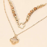 Layered Quatrefoil Pendant Accent Necklace - Madeline Love - Flyclothing LLC