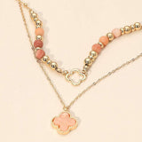 Layered Quatrefoil Pendant Accent Necklace - Madeline Love - Flyclothing LLC