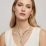 Layered Quatrefoil Pendant Accent Necklace - Madeline Love - Flyclothing LLC