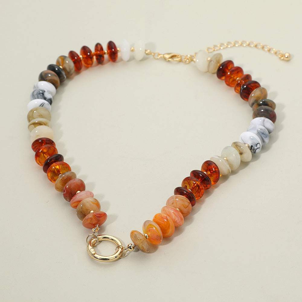 Chunky Resin Disc Beaded Necklace - Madeline Love - Flyclothing LLC