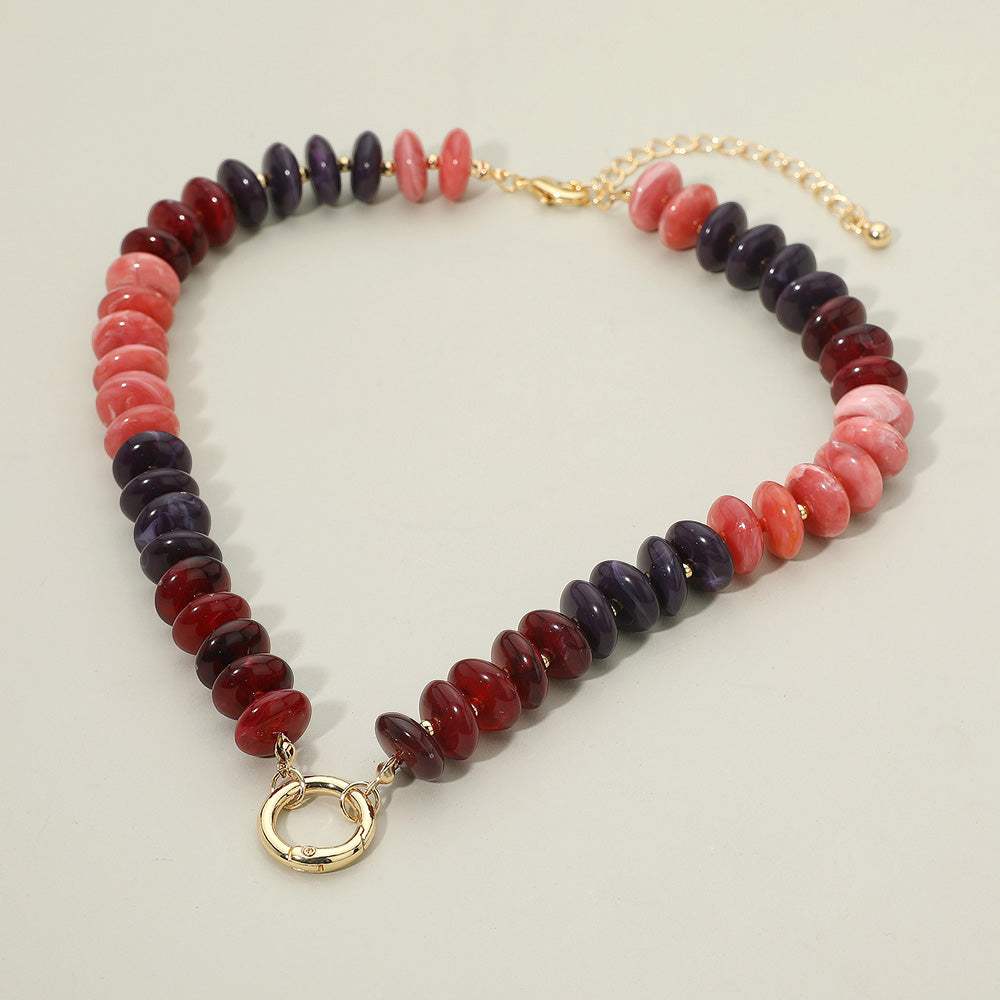 Chunky Resin Disc Beaded Necklace - Madeline Love - Flyclothing LLC