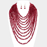 Multi Strand Faceted Beaded Necklace - Madeline Love - Flyclothing LLC