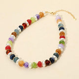 Chunky Marbled Beads Pearl Beaded Statement Necklace - Madeline Love - Flyclothing LLC