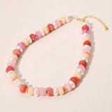Chunky Marbled Beads Pearl Beaded Statement Necklace - Madeline Love - Flyclothing LLC