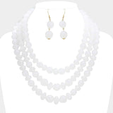 Triple Strand Beaded Bib Necklace - Madeline Love - Flyclothing LLC