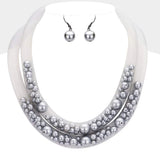 Double Mesh Tube Pearl Collar Necklace - Madeline Love - Flyclothing LLC