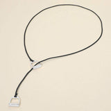 Metal Horsebit Lariat Waxed Cord Necklace - Madeline Love - Flyclothing LLC
