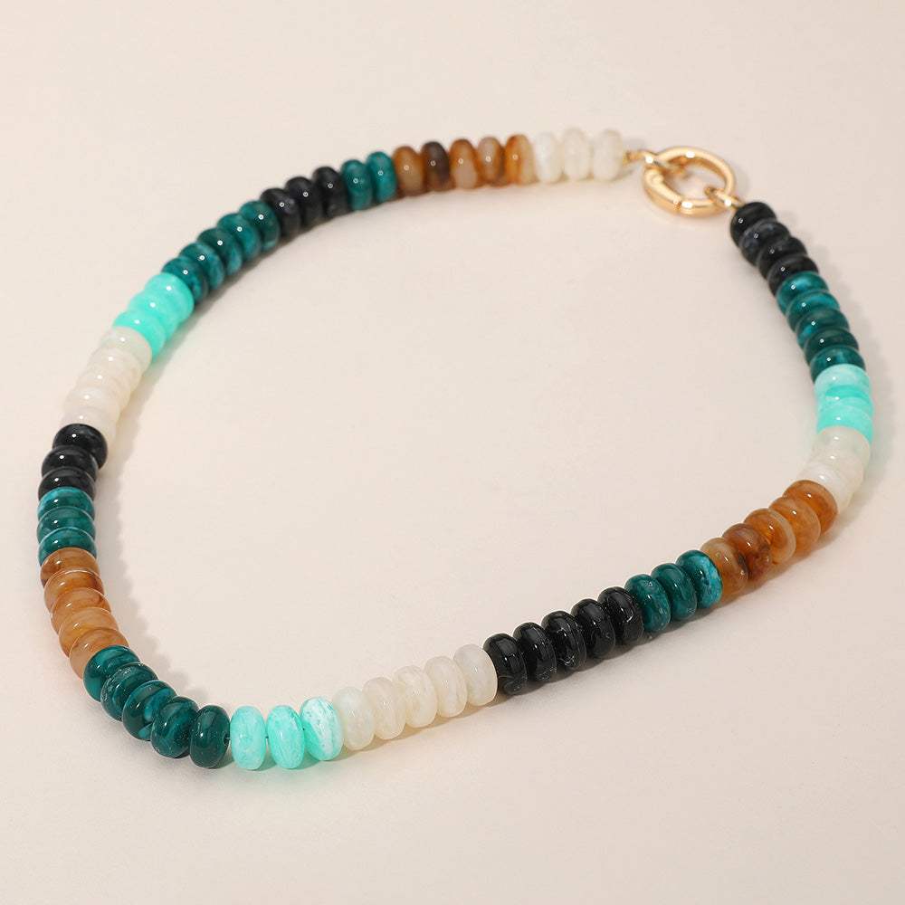Chunky Resin Disc Beaded Necklace - Madeline Love - Flyclothing LLC