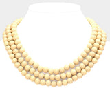 Triple Layered Wood Necklace - Madeline Love - Flyclothing LLC