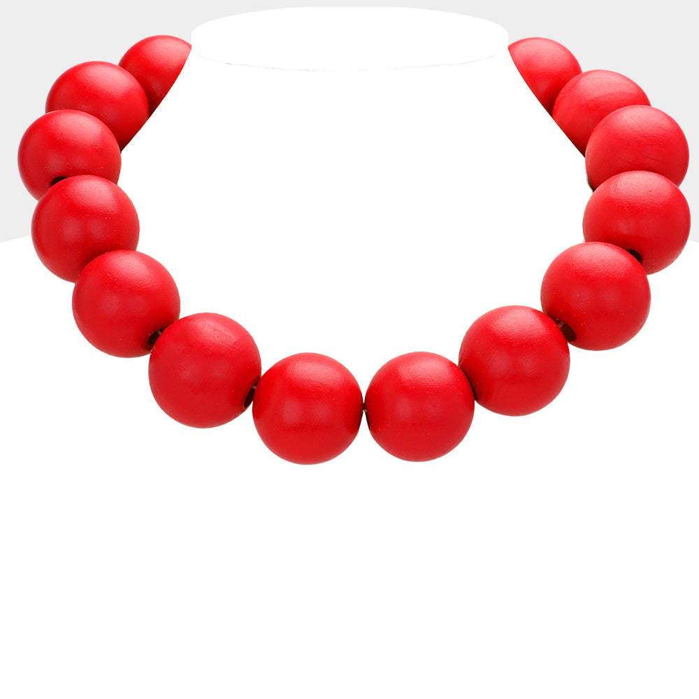 Wood Ball Necklace - Madeline Love - Flyclothing LLC