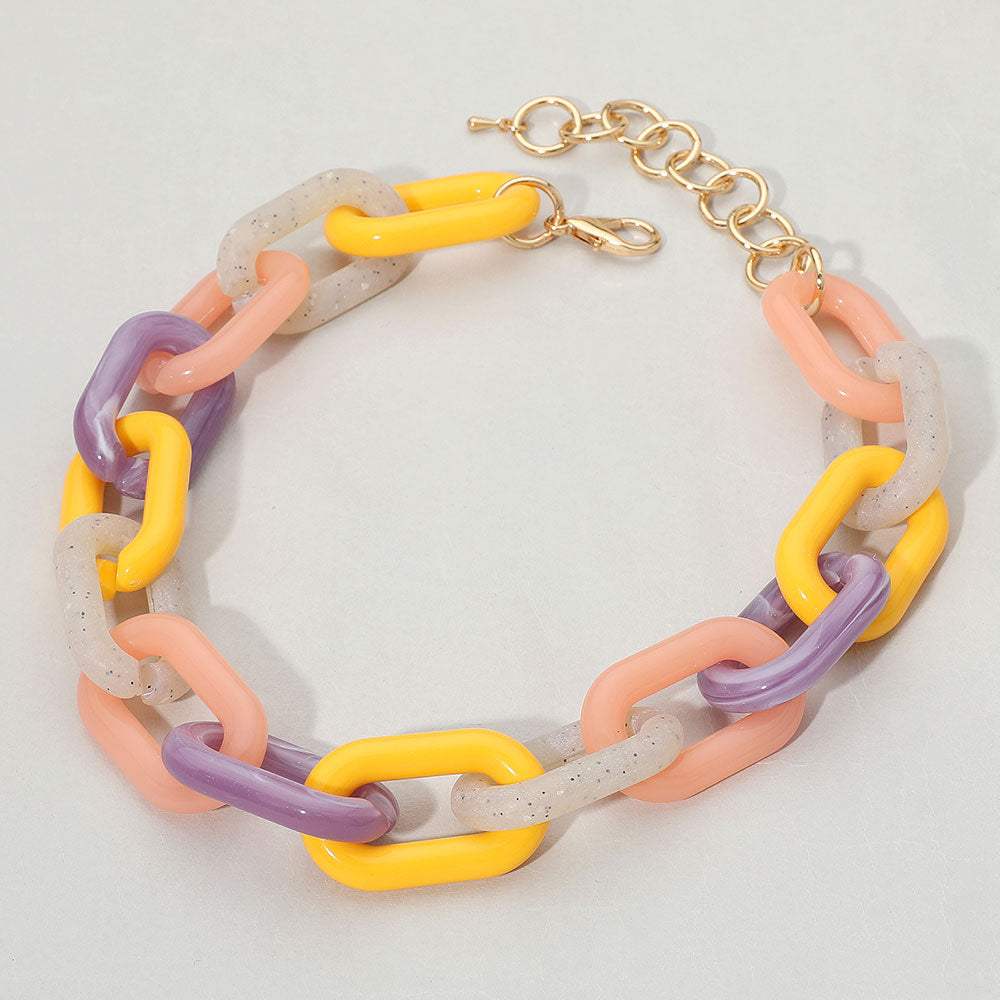 Acetate Link Chain Chunky Necklace - Madeline Love - Flyclothing LLC