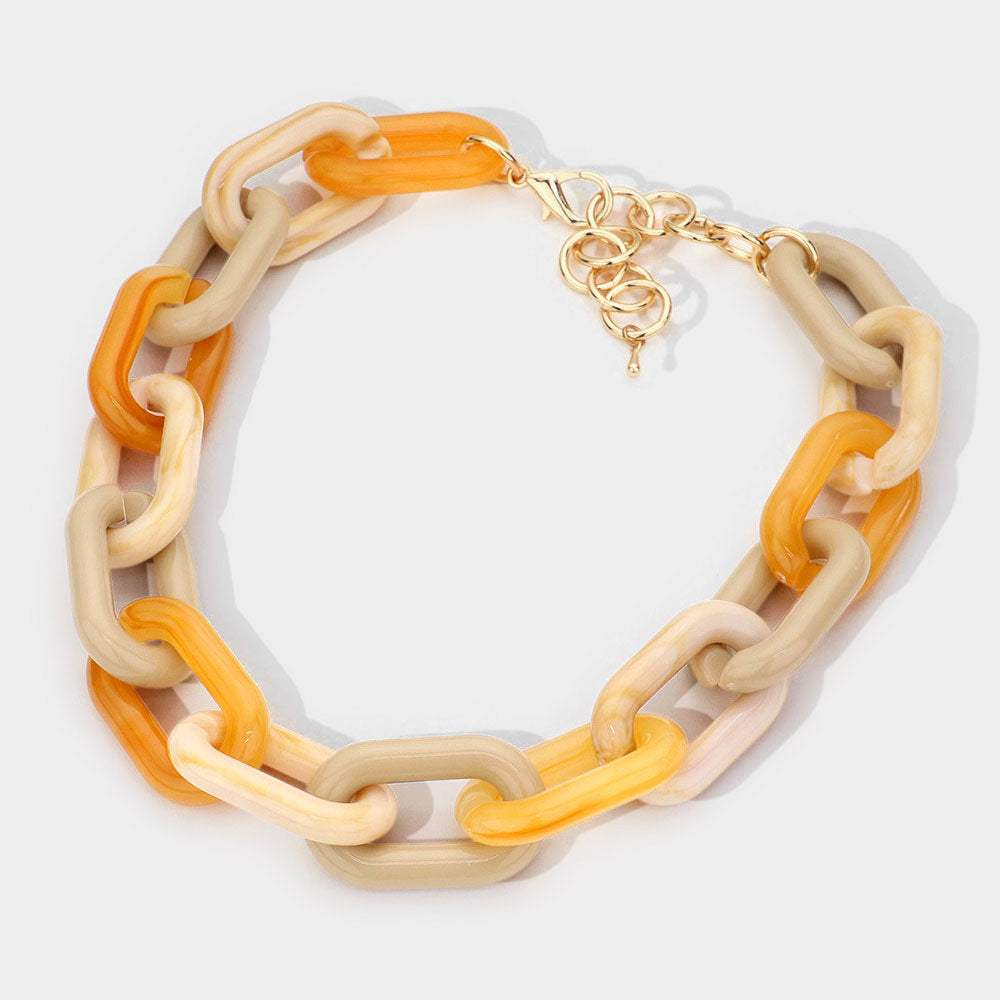 Acetate Link Chain Chunky Necklace - Madeline Love - Flyclothing LLC