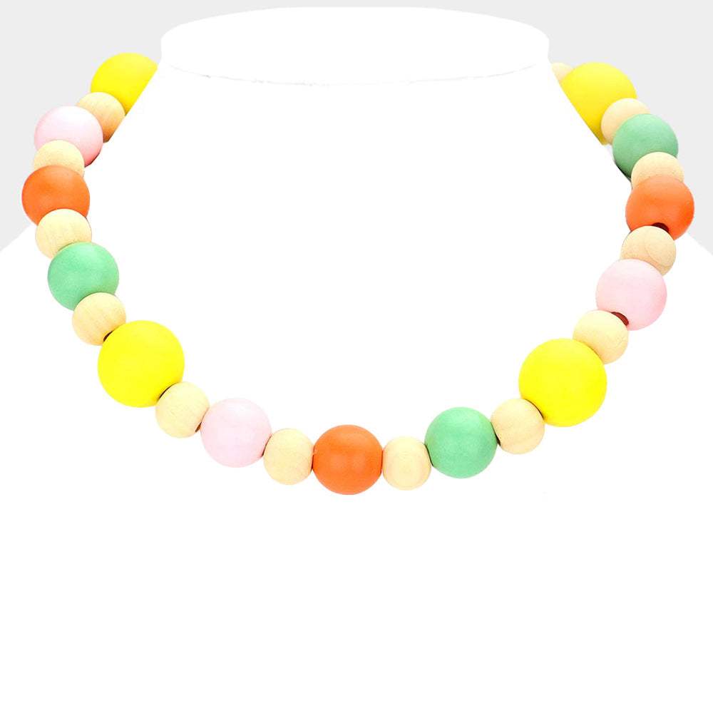 Wood Ball Necklace - Madeline Love - Flyclothing LLC