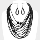 Seed Beaded Bib Necklace - Madeline Love - Flyclothing LLC