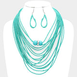 Seed Beaded Bib Necklace - Madeline Love - Flyclothing LLC