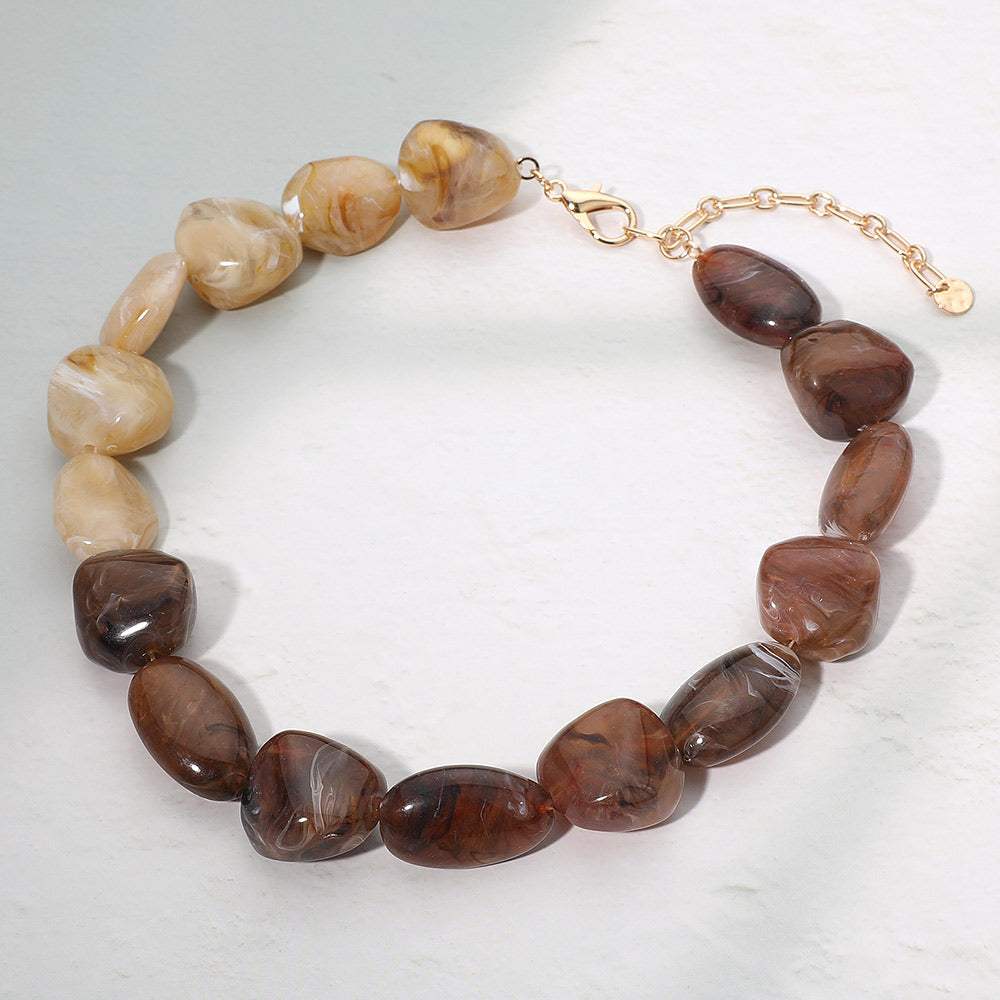 Bold Resin Nugget Beaded Statement Necklace - Madeline Love - Flyclothing LLC