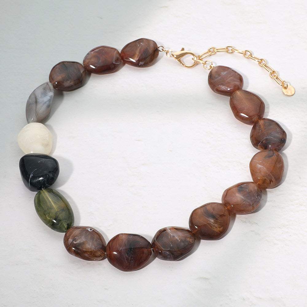 Bold Resin Nugget Beaded Statement Necklace - Madeline Love - Flyclothing LLC