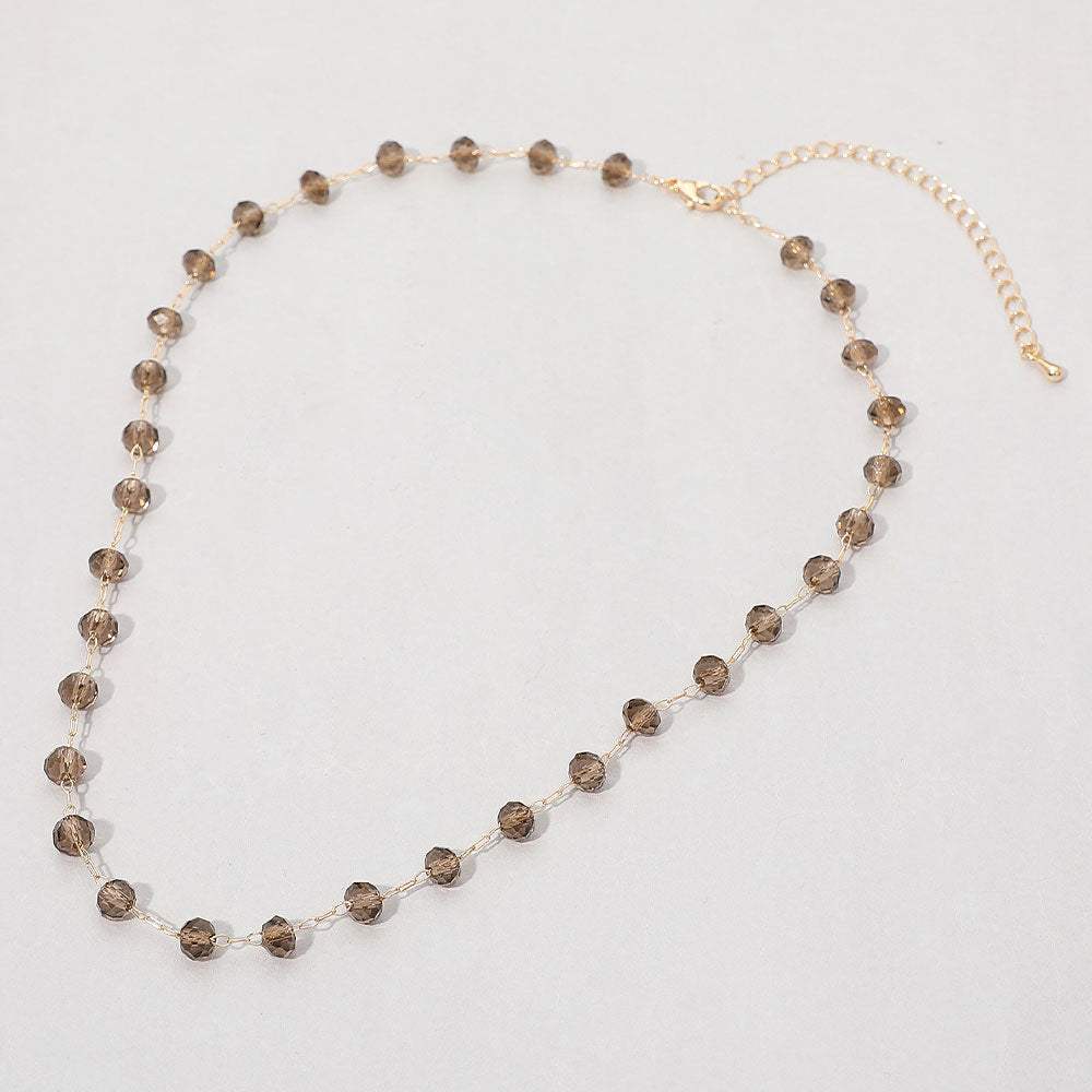 Faceted Bead Station Chain Necklace - Madeline Love - Flyclothing LLC