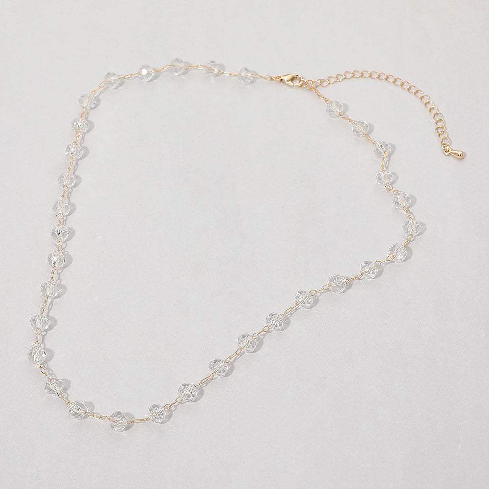 Faceted Bead Station Chain Necklace - Madeline Love - Flyclothing LLC