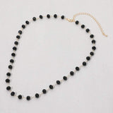 Faceted Bead Station Chain Necklace - Madeline Love - Flyclothing LLC