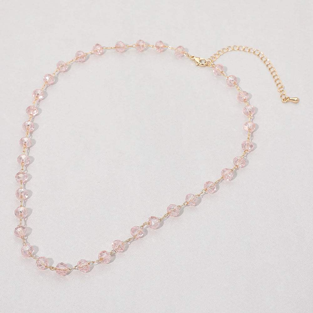 Faceted Bead Station Chain Necklace - Madeline Love - Flyclothing LLC