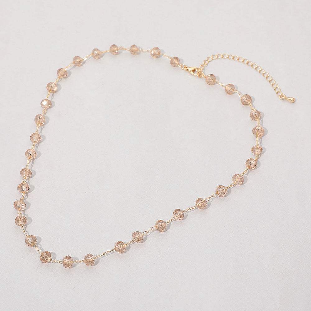 Faceted Bead Station Chain Necklace - Madeline Love - Flyclothing LLC