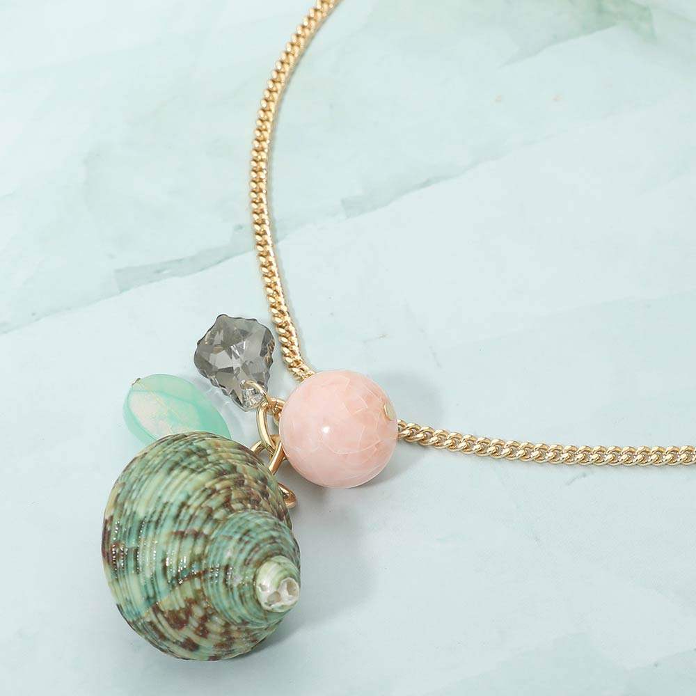 Seashell Pebble Charm Necklace - Madeline Love - Flyclothing LLC