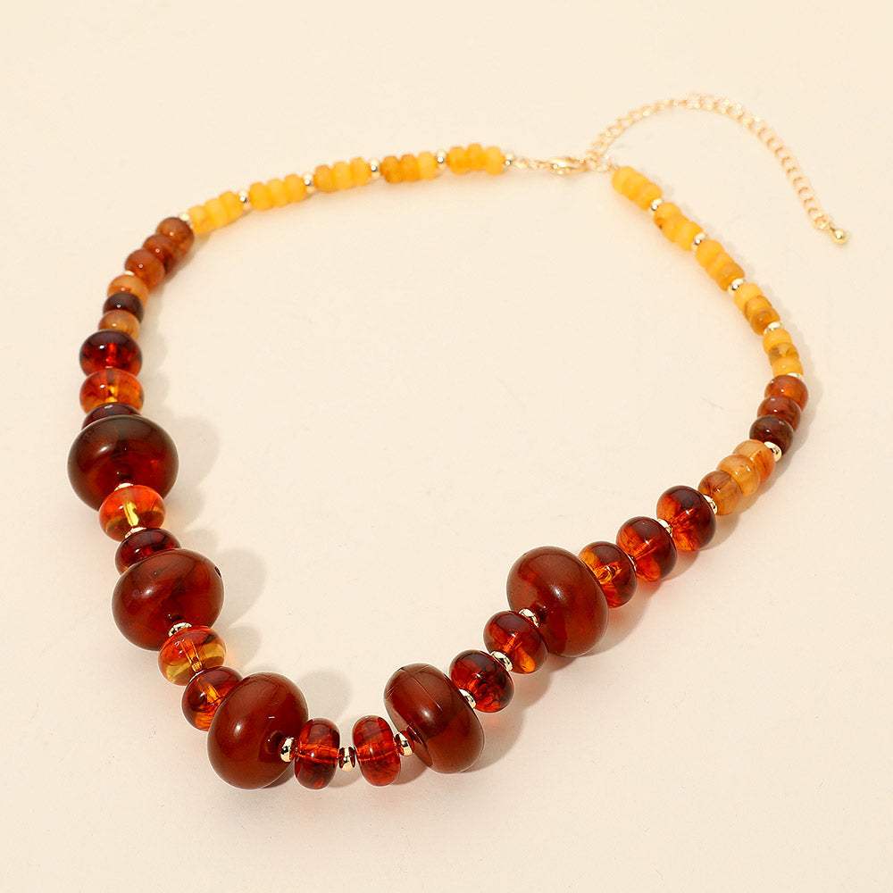 Chunky Marbled Round Beaded Necklace - Madeline Love - Flyclothing LLC