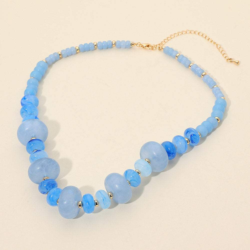 Chunky Marbled Round Beaded Necklace - Madeline Love - Flyclothing LLC