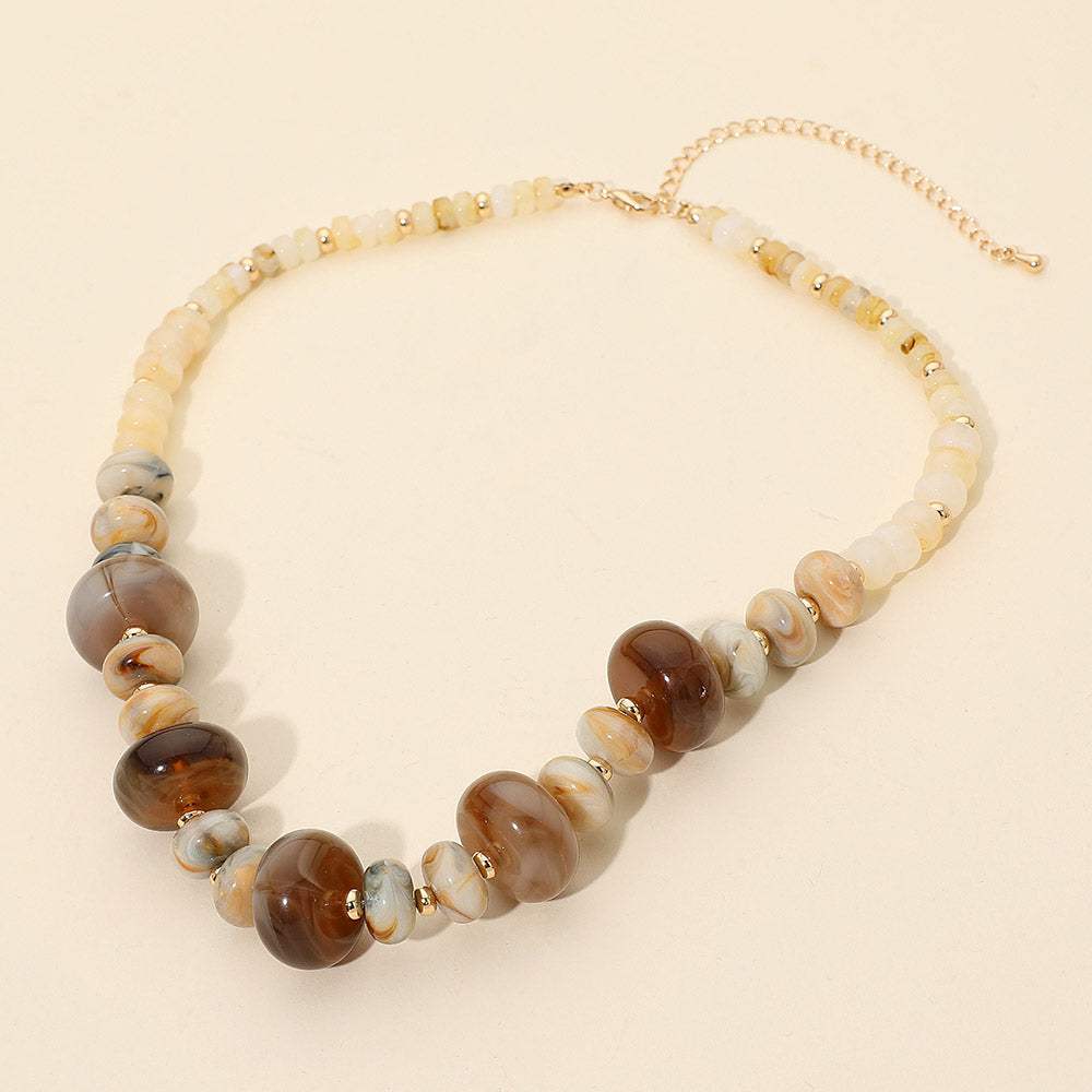 Chunky Marbled Round Beaded Necklace - Madeline Love - Flyclothing LLC