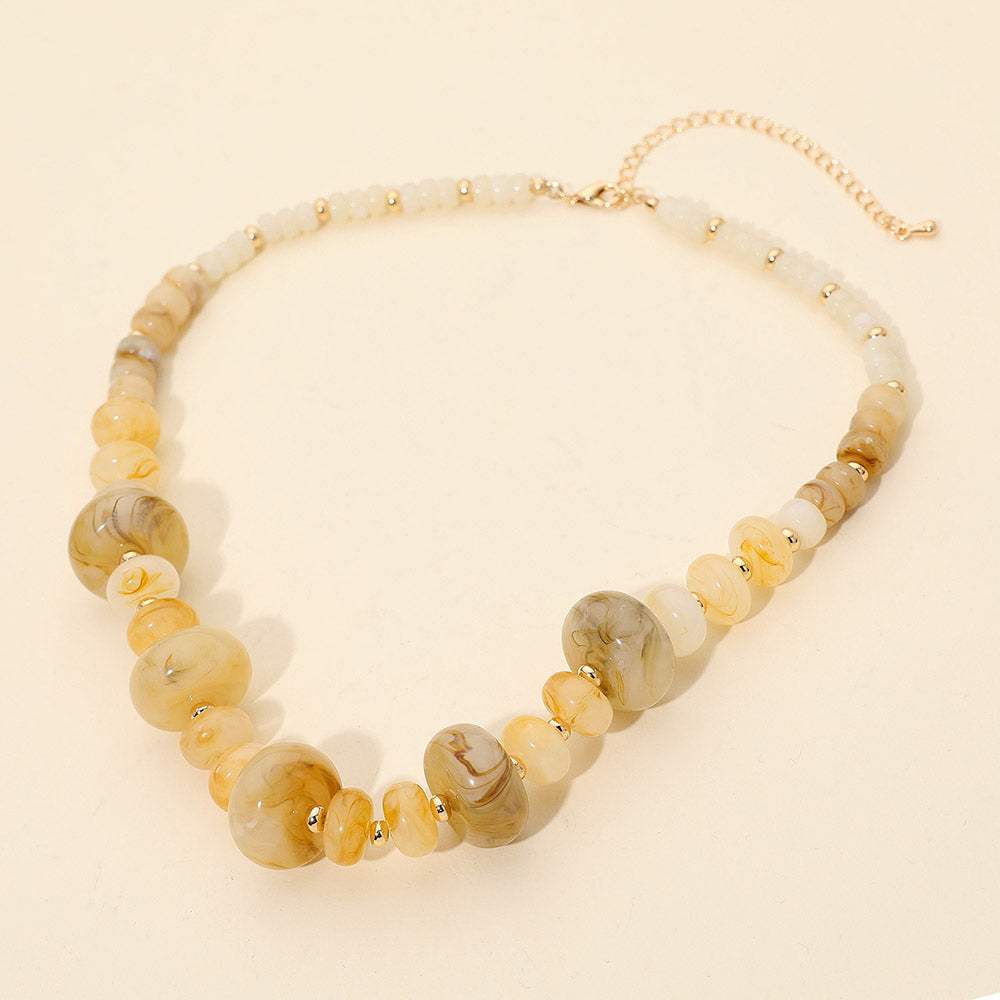 Chunky Marbled Round Beaded Necklace - Madeline Love - Flyclothing LLC