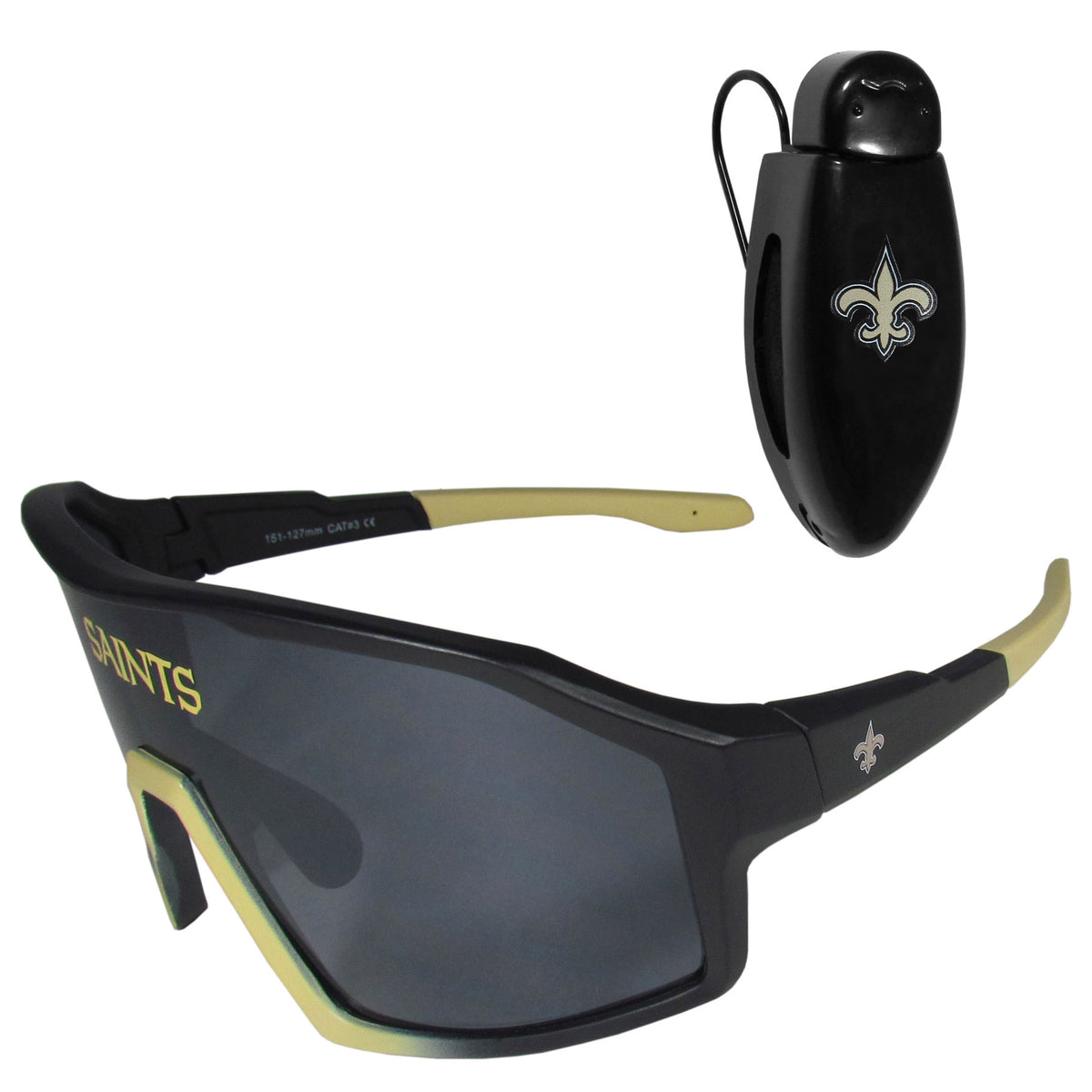 New Orleans Saints Shield Sunglasses with Visor Clip