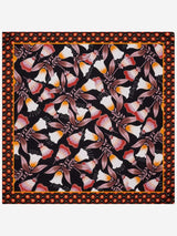 Bruna (black/orange)- Soft and lightweight Italian foulard from pure silk - Leather Gloves Online - Flyclothing LLC
