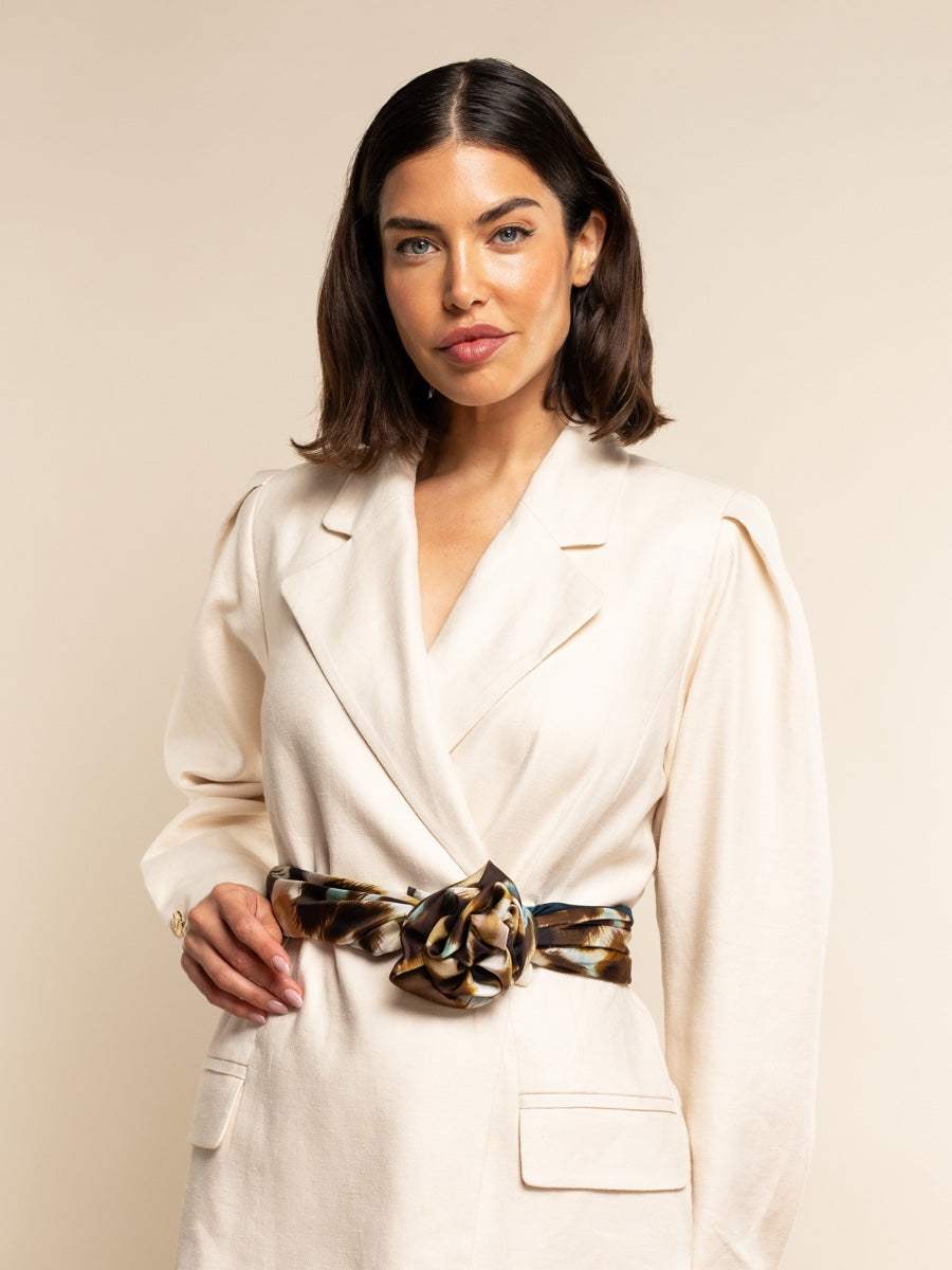 Bruna (blue)- Soft and lightweight Italian foulard from pure silk - Leather Gloves Online - Flyclothing LLC