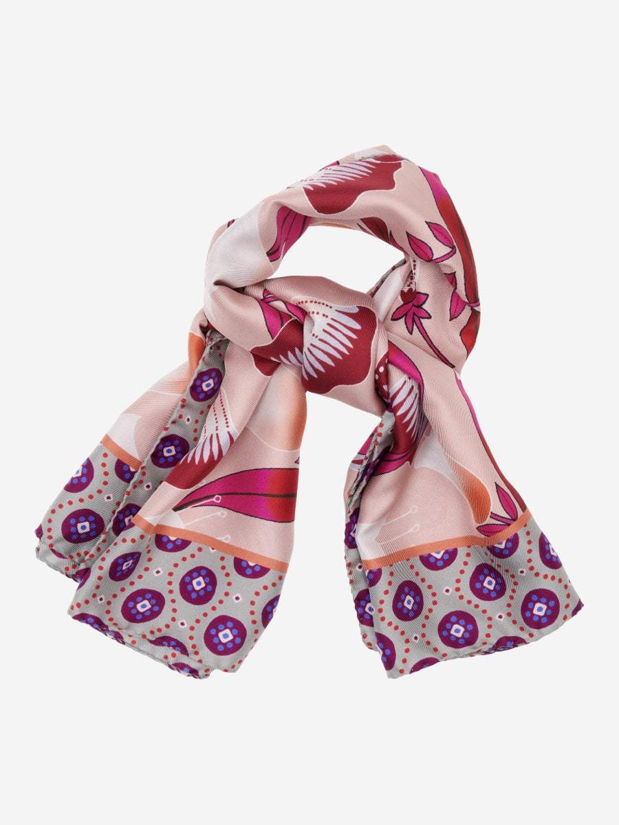 Bruna (pink)- Soft and lightweight Italian foulard from pure silk