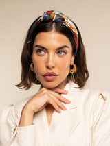 Fiorella (red/blue) - Soft and lightweight Italian foulard from pure silk