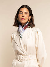 Fiorella (red/blue) - Soft and lightweight Italian foulard from pure silk