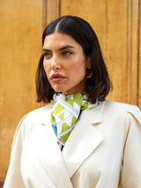 Fiorella (green) - Soft and lightweight Italian foulard from pure silk - Leather Gloves Online - Flyclothing LLC