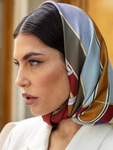 Fiorella (red/blue) - Soft and lightweight Italian foulard from pure silk