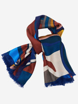Giorgia (blue/red) - Italian soft and lightweight foulard made from pure silk - Leather Gloves Online - Flyclothing LLC
