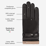Alonzo (black) - Italian lambskin leather gloves with cashmere lining & touchscreen feature - Leather Gloves Online - Flyclothing LLC