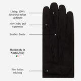 Angelo (black) – Italian suede leather gloves with luxurious cashmere lining