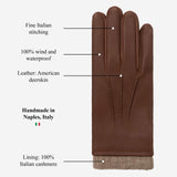 Lorenzo (brown) - Italian gloves made of American deerskin leather with cashmere lining